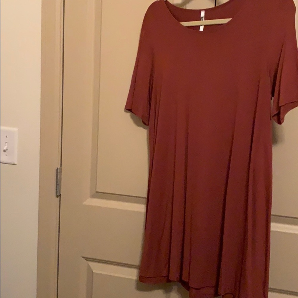Short sleeve rust colored tunic